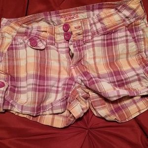 Purple and Orange Bermuda Style Shorts